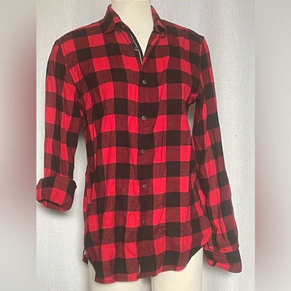 Denim & Flower Buffalo plaid shirt